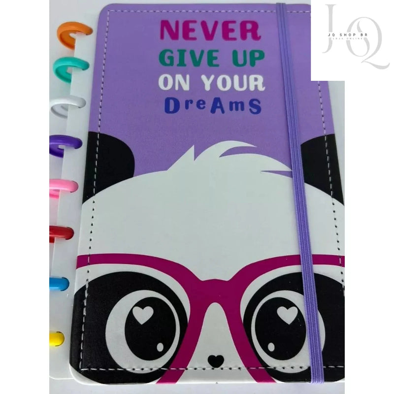 Caderno inteligente LUXO Panda CAPA DURA PU de courino 80 folhas Modelo DISCO 8