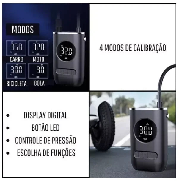 Calibrador Digital Multifuncional para Pneus, Bolas e Bicicletas