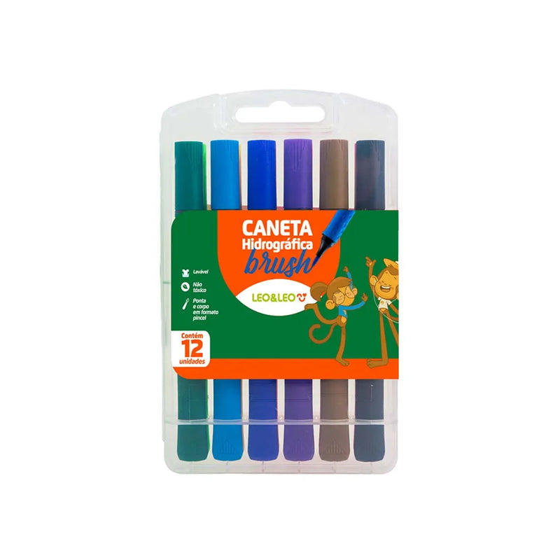 Kit 12 Canetas Hidrocolor Léo