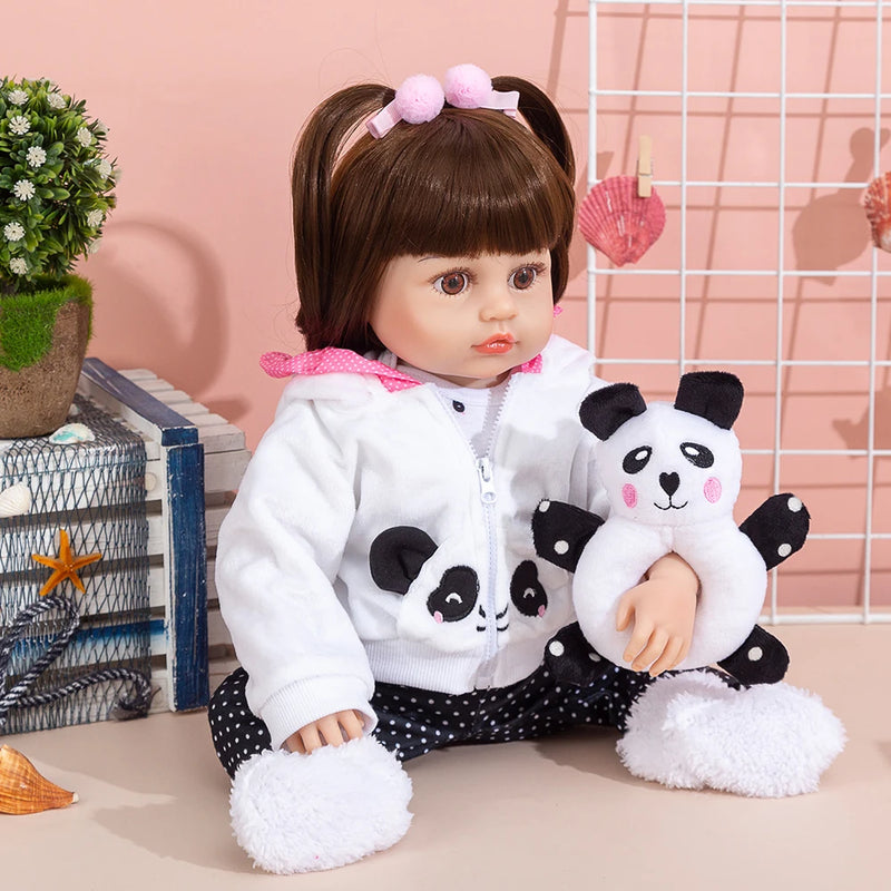 Boneca Bebê Reborn Menina Panda